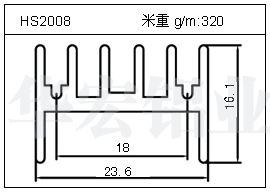 散热器铝型材HS2008