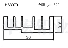 日光灯铝型材HS3070