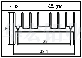 日光灯铝型材HS3091