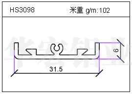 高密齿铝型材HS3098