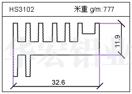 高密齿铝型材HS3102