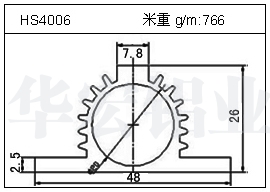 高密齿铝型材HS4006