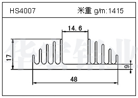 高密齿铝型材HS4007