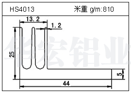 高密齿铝型材HS4013