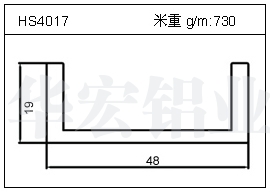 高密齿铝型材HS4017