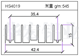 武汉高密齿铝型材HS4019
