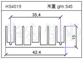 高密齿铝型材HS4019