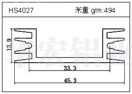 高密齿铝型材HS4027