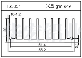 天津加热器铝型材HS5051