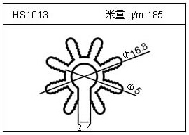 高密齿铝型材HS1013