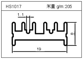 高密齿铝型材HS1017