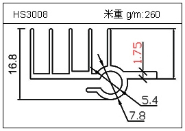 门窗铝型材HS3008