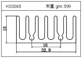 日光灯铝型材HS3065