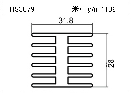 日光灯铝型材HS3079