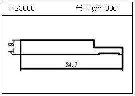 日光灯铝型材HS3088