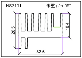高密齿铝型材HS3101