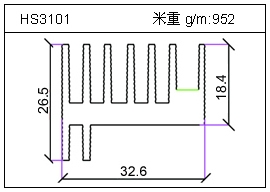 高密齿铝型材HS3101