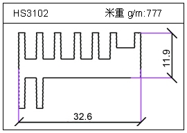 高密齿铝型材HS3102