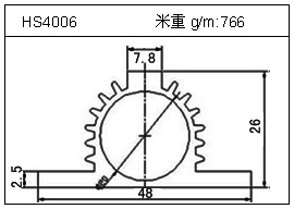 高密齿铝型材HS4006